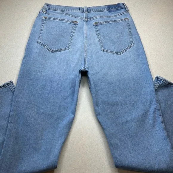 A&F 90’s Slim Straight Jean 31 Regular Criss Cross Asymmetric Medium Wash - Picture 5 of 9